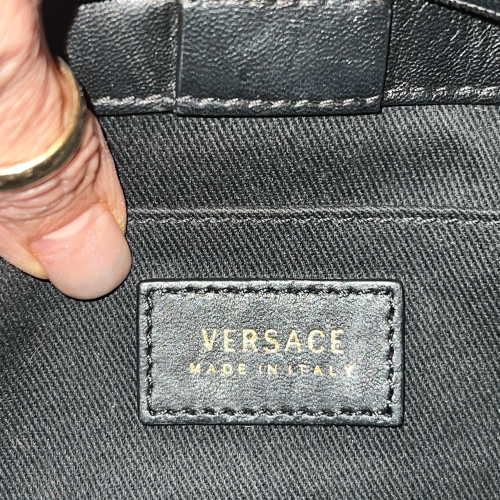 Versace Black Quilted Medusa Backpack/Bag with Gold hardware - Picture 6 of 11